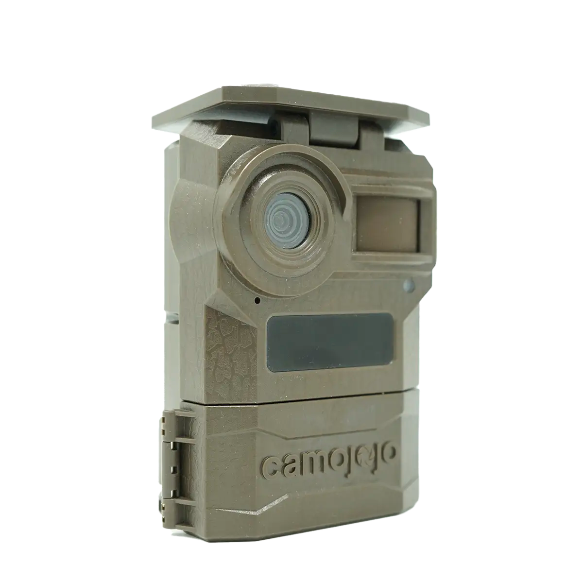 Camojojo Trace 4G Cellular Trail Camera — open, showing controls